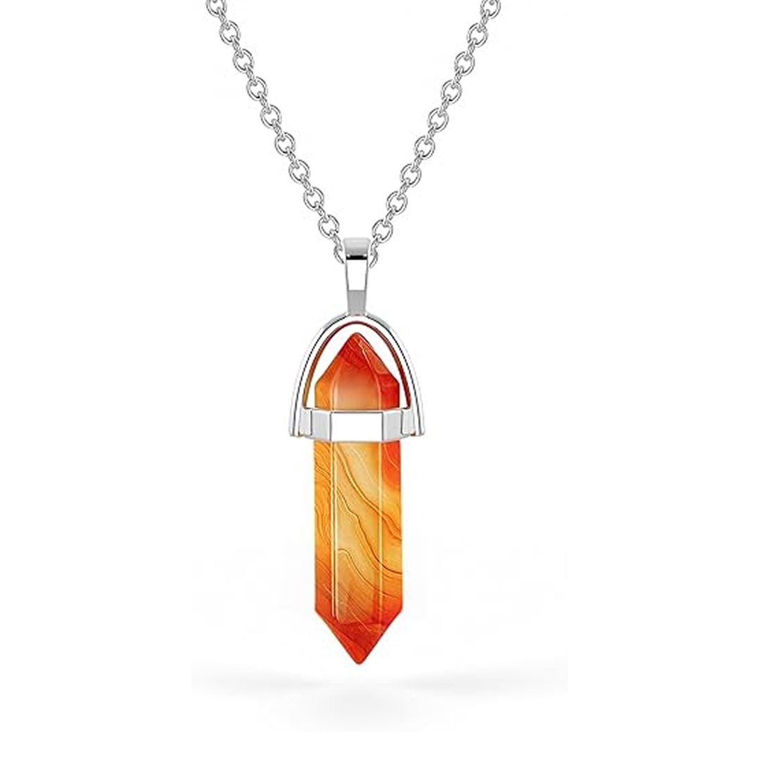Carnelian Crystal Necklace
