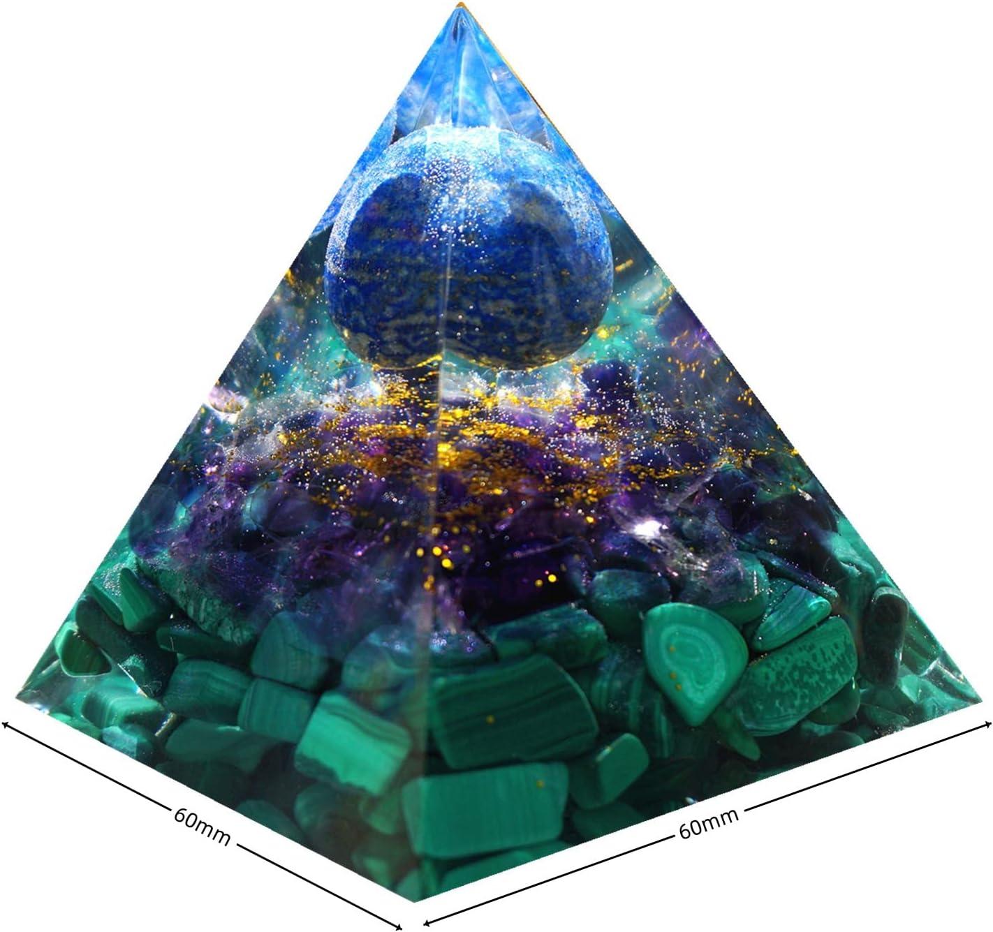 Amethyst Malachite Lapis Lazuli Pyramid - Image 2