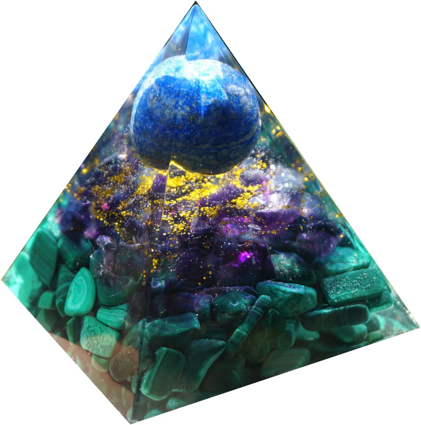 Amethyst Malachite Lapis Lazuli Pyramid - Image 3