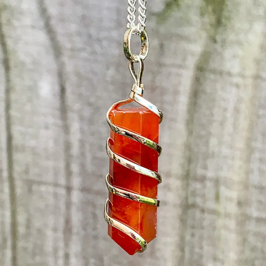 Carnelian Spiral Necklace