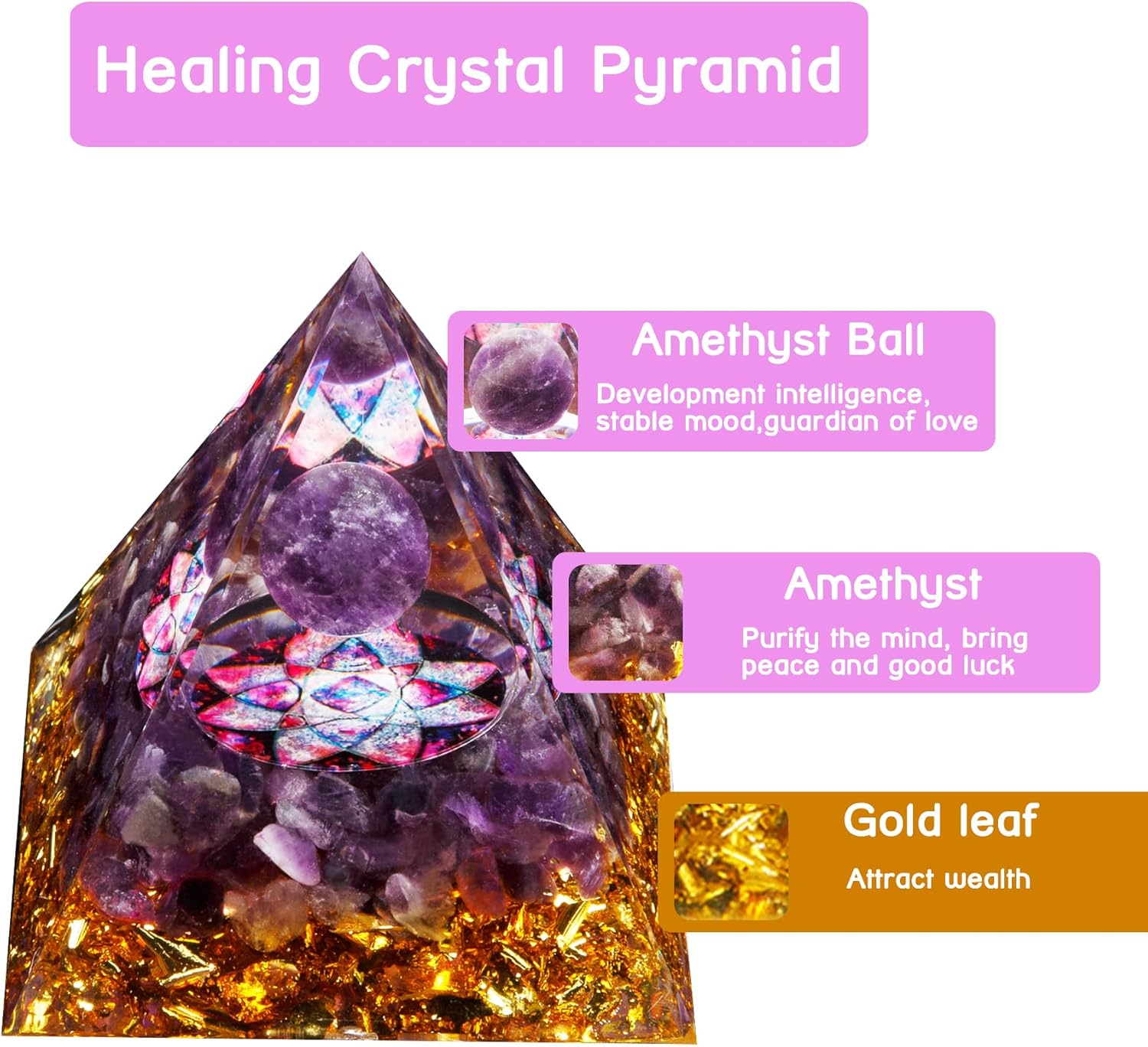 Natural Amethyst Pyramid - Image 3