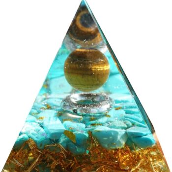 Orgonite Tiger Eye Turquoise Pyramid