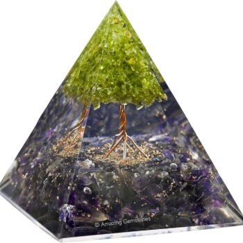 Orgonite Tree of Life Peridot Pyramid