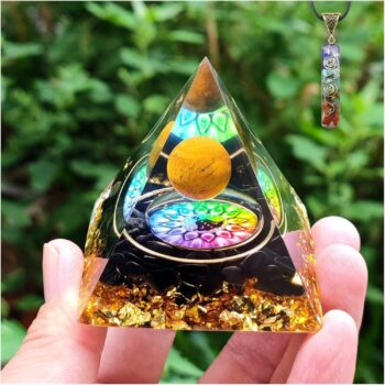 Tiger Eye Chakra Obsidian Pyramid